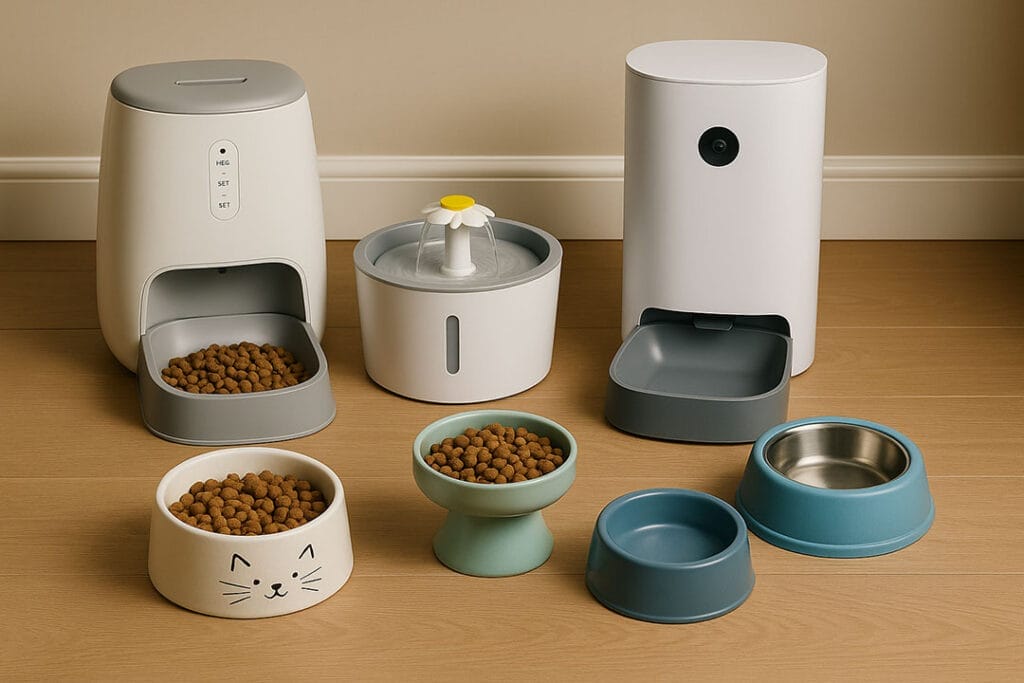Bowls, Water Fountains, and Automatic Feeders for Cats